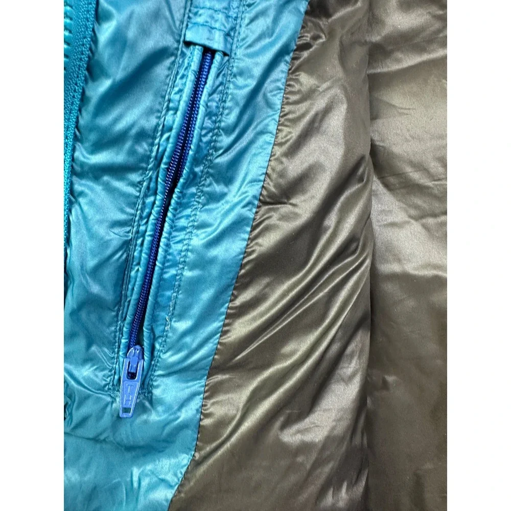 Tommy Hilfiger Men's Puffer Vest Teal‎ Blue Hooded Quilted Full Zip Size Large